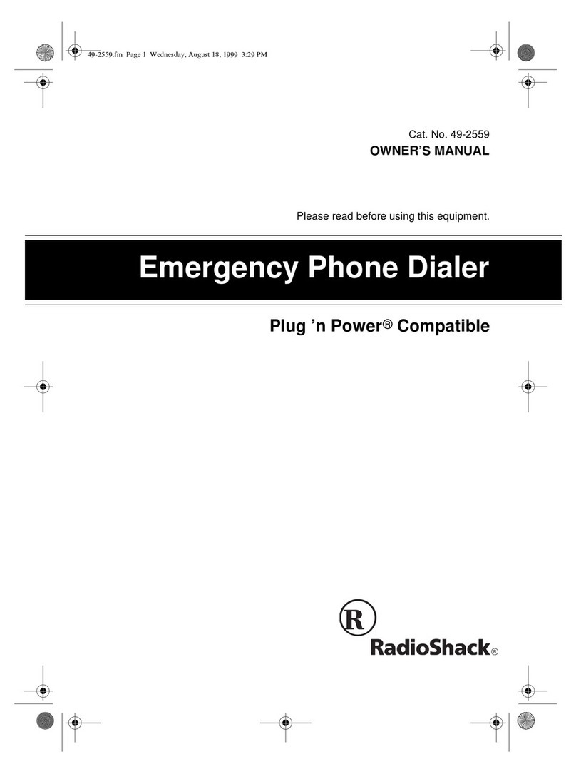 Radio Shack Emergency Phone Dialer owner's manual