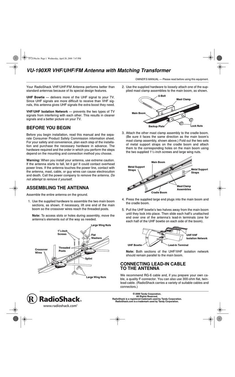 Radio Shack VU-190XR User manual