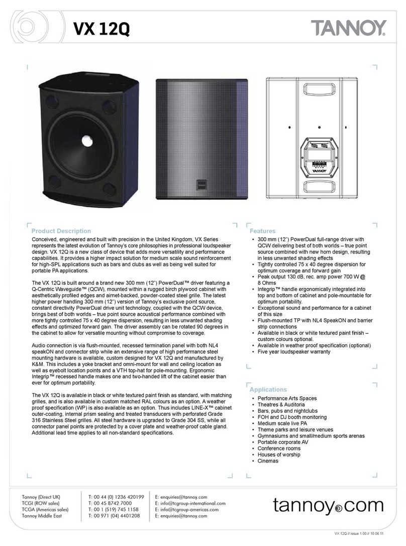 Tannoy VX 12Q User manual