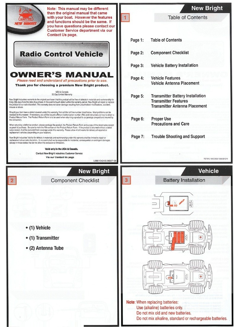 New Bright Radio Control Vehicle owner's manual