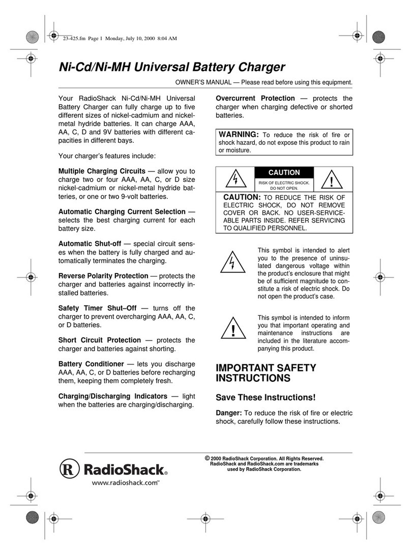 Radio Shack Ni-Cd/Ni-MH Universal Battery Charger User manual