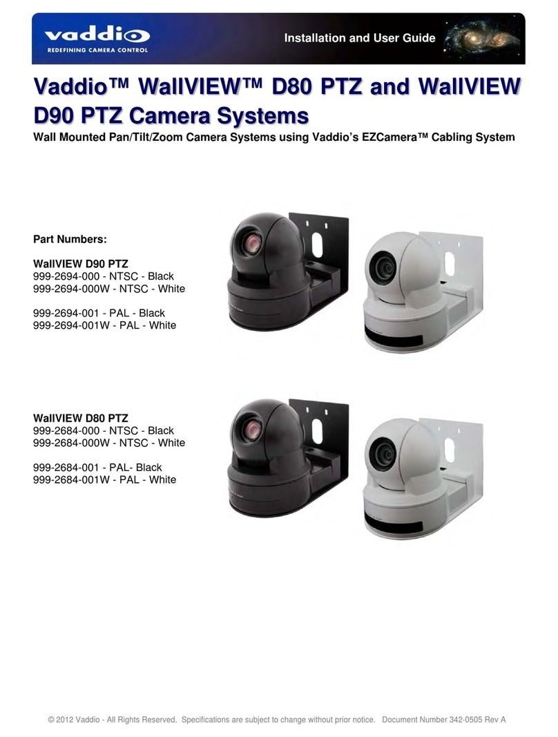 VADDIO WallVIEW D80 PTZ User manual