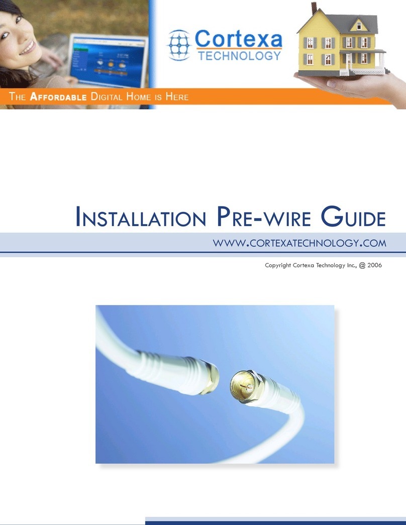 Cortexa Technology 7202 Installation pre-wire guide