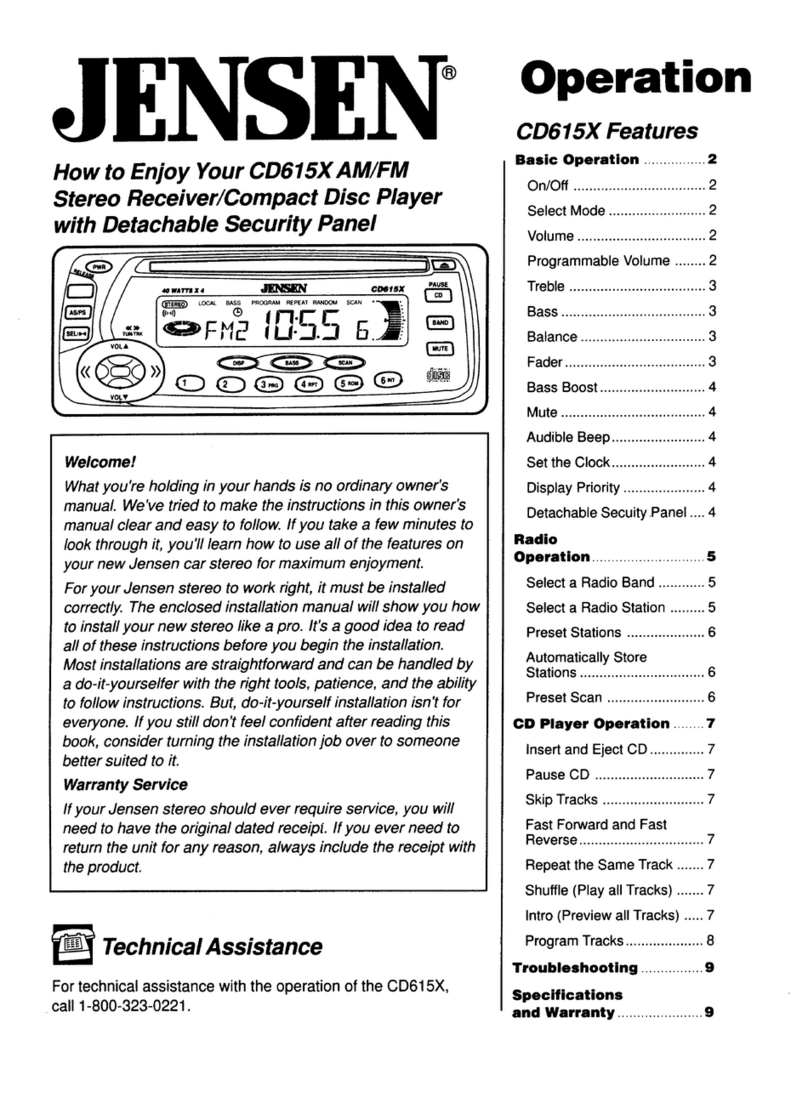 Jensen CD615X User manual