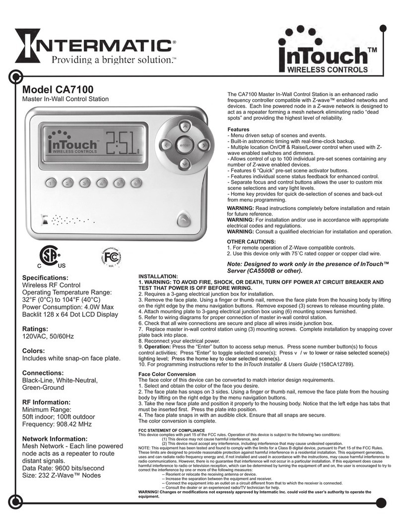Intermatic InTouch CA7100 user guide
