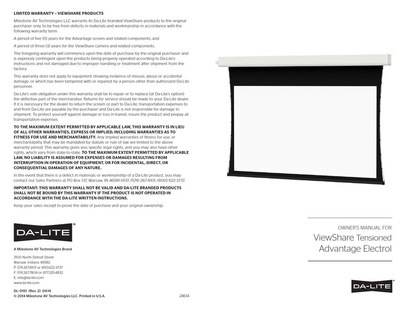 Da-Lite Viewshare tensioned Advantage Electrol owner's manual