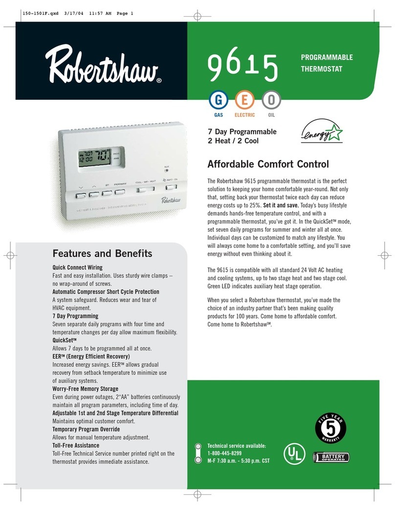 Robertshaw 9615 Specifications