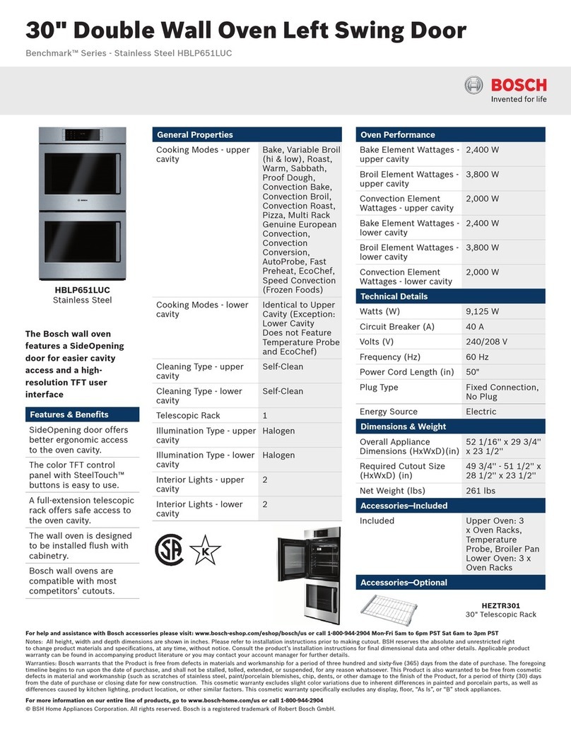 Bosch Benchmark HBLP651LUC Specifications