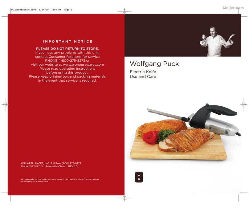 W.P. Appliances Wolfgang Puck Installation instructions