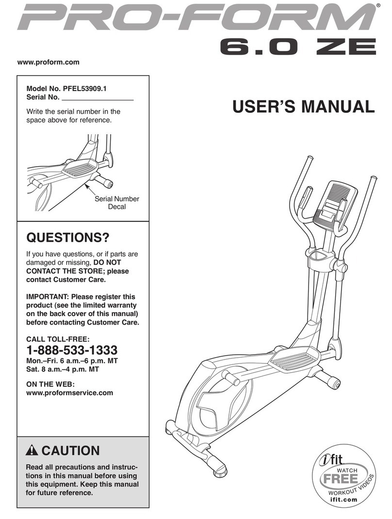 Pro-Form 6.0 ZE User manual Pro-Form 6.0 ZE User manual