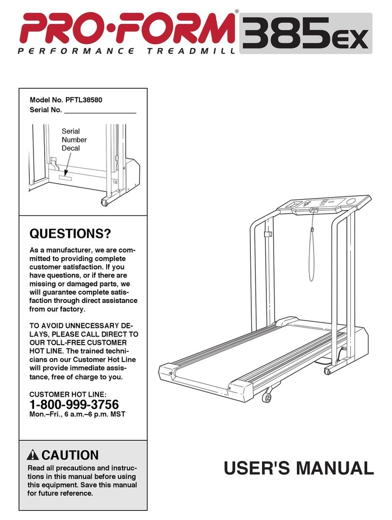 Pro-Form 385ex User manual