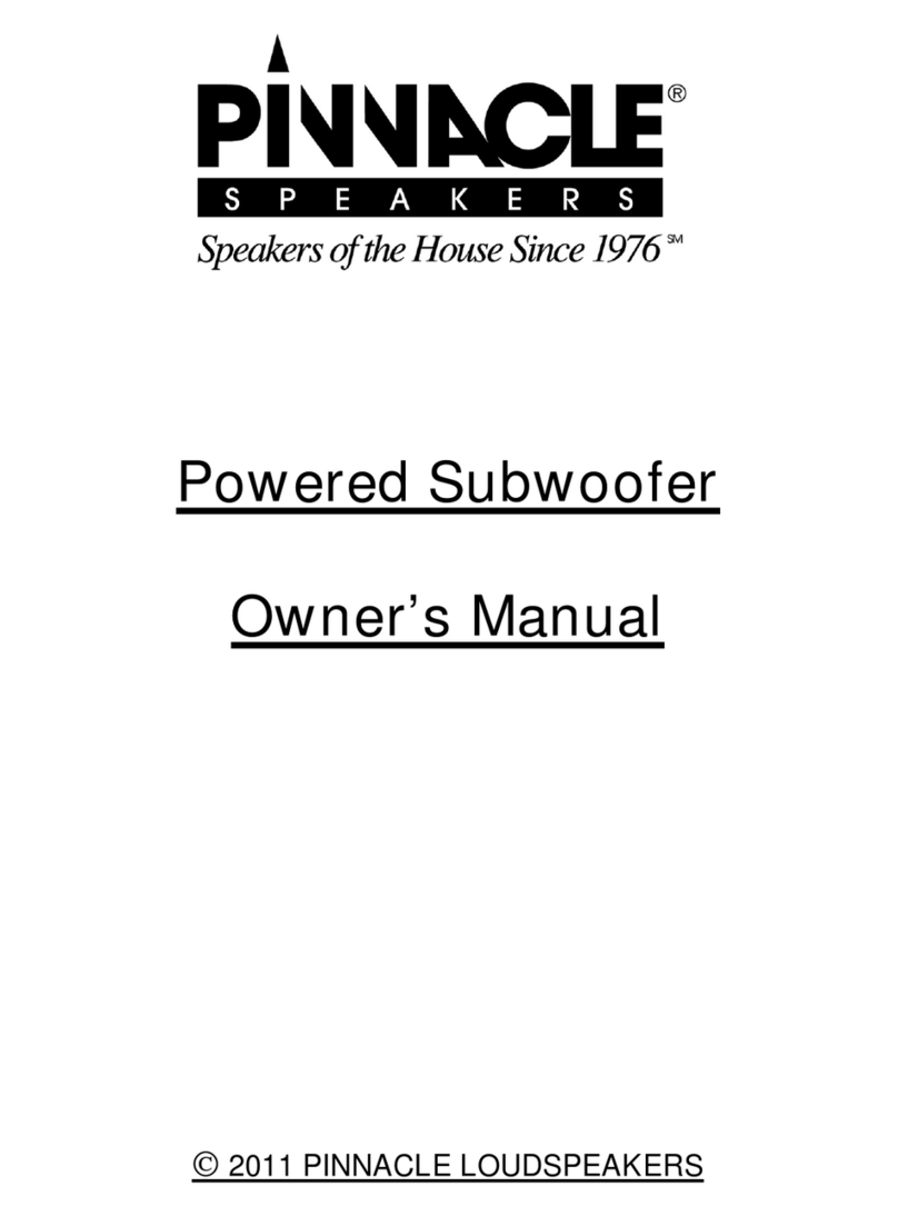 Pinnacle Speakers Subwoofer owner's manual
