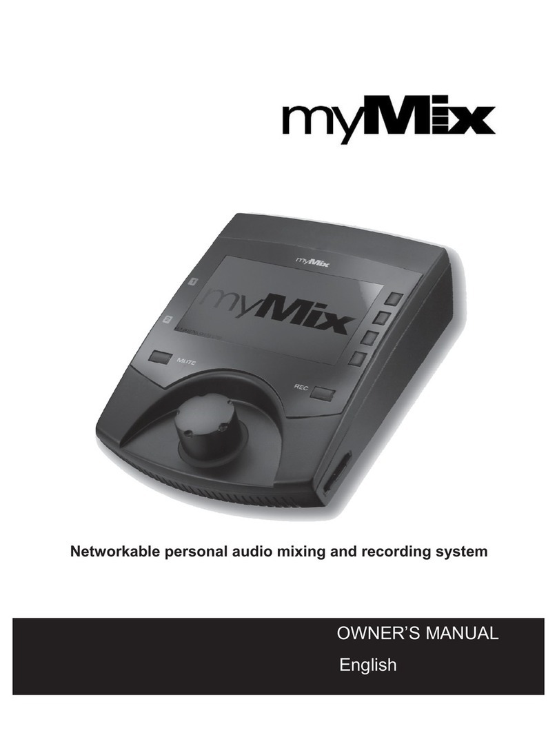 myMix Networkable personal audio mixing and recording... owner's manual