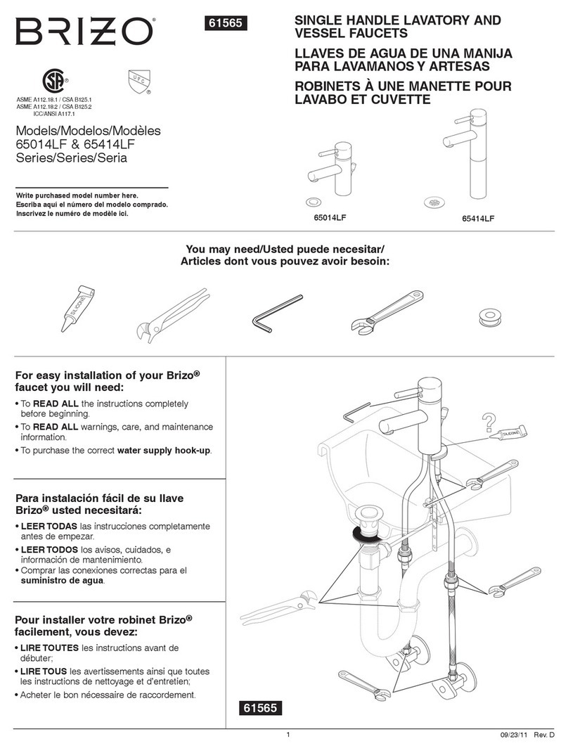 Brizo 65014LF Series User manual
