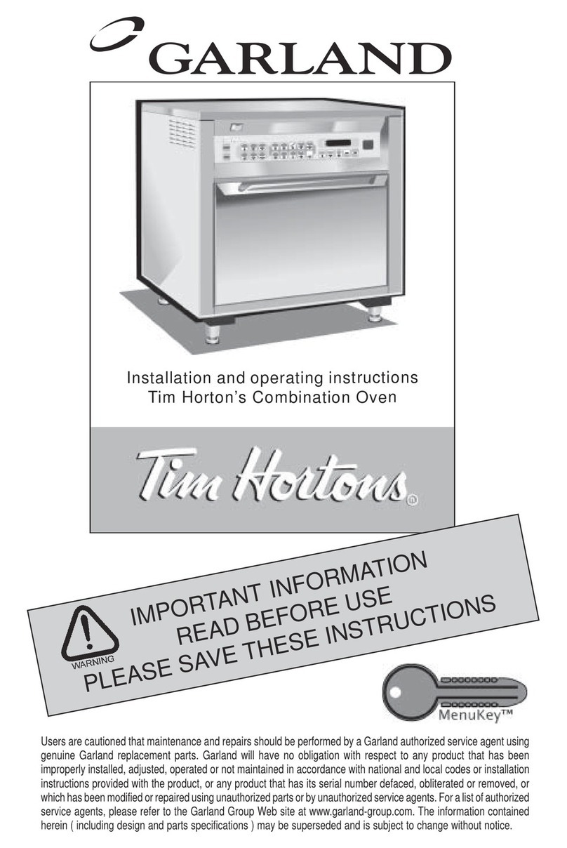 Garland Tim Horton's Installation and operating instructions