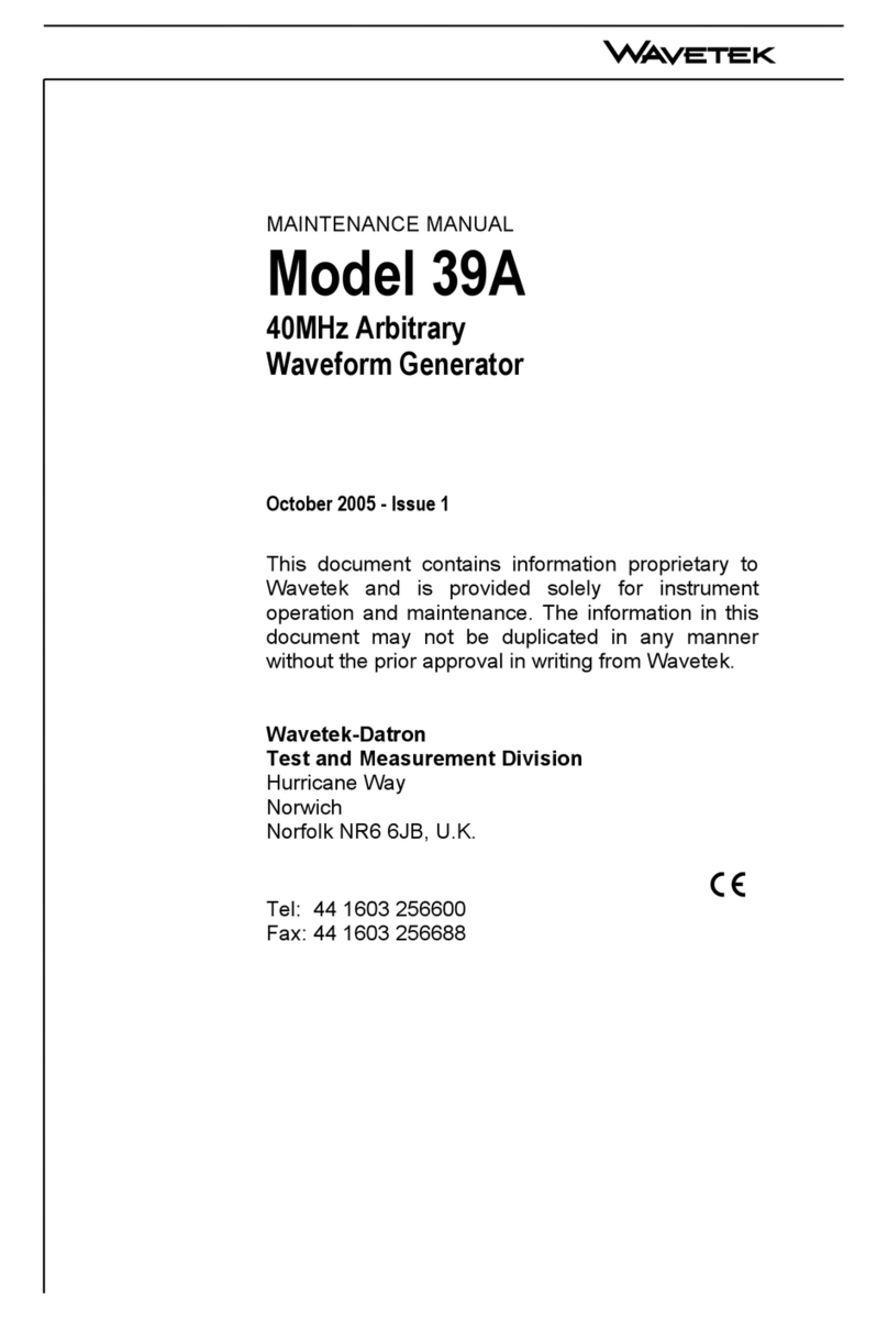 Wavetek 39A Maintenance manual