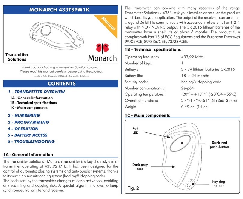 Monarch 433TSPW1K User manual Monarch 433TSPW1K User manual