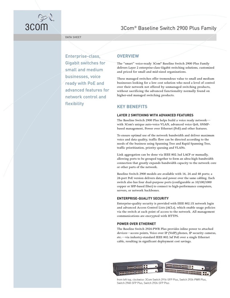 3Com Baseline Switch 2916-SFP Plus Specifications