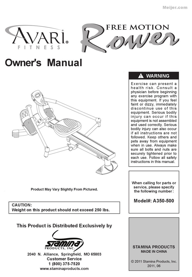 Avari Fitness Rower owner's manual