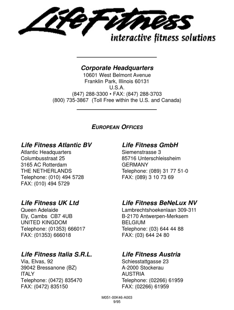 Life Fitness Lifecycle upright 9500HR Operation manual