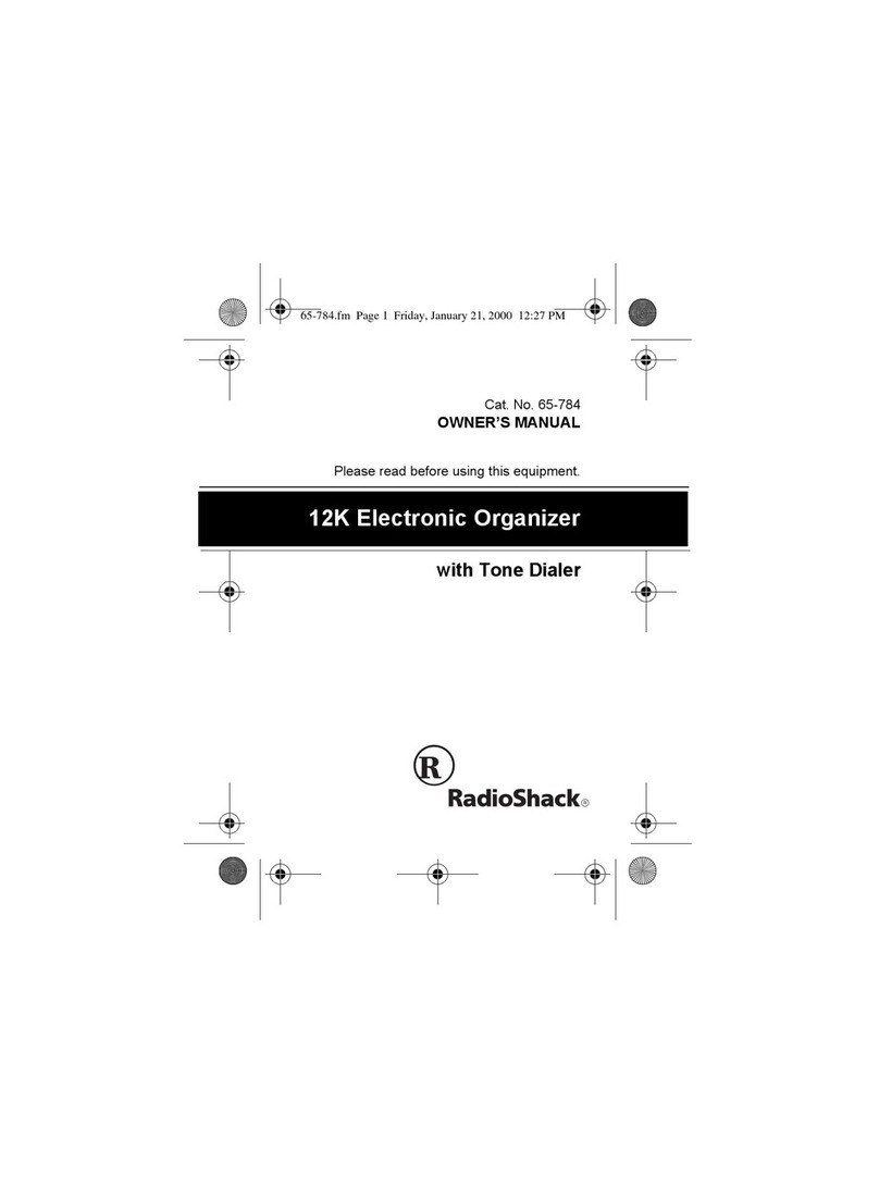 Radio Shack 12K Electronic Organizer owner's manual