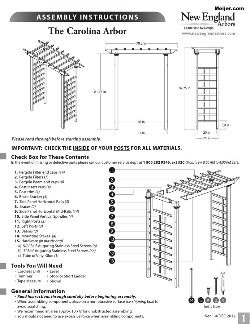New England The Carolina Arbor Assembly instructions