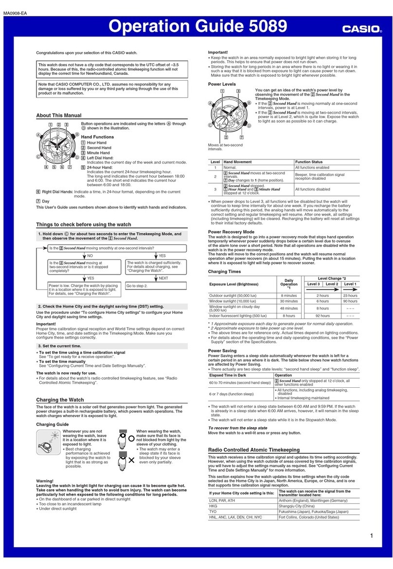 Casio 5089 User manual