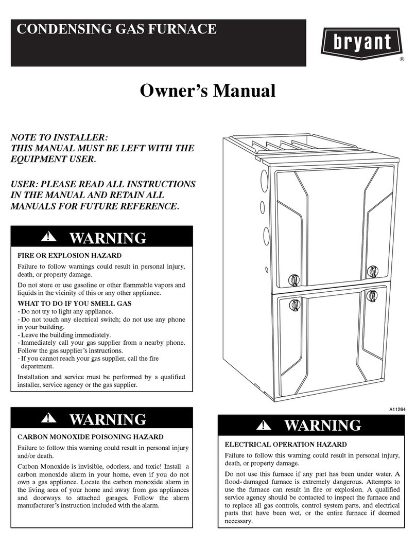 Bryant Condensing gas furnace User manual