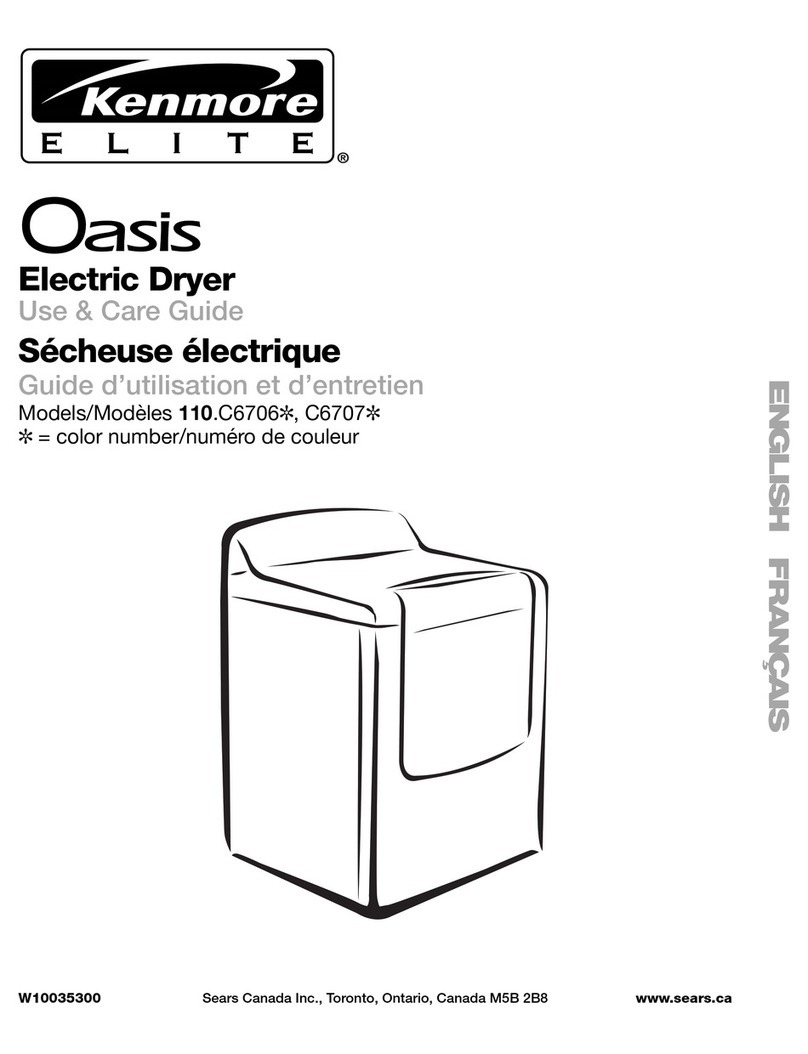 Kenmore Oasis 110.C6706 Series Use & care guide