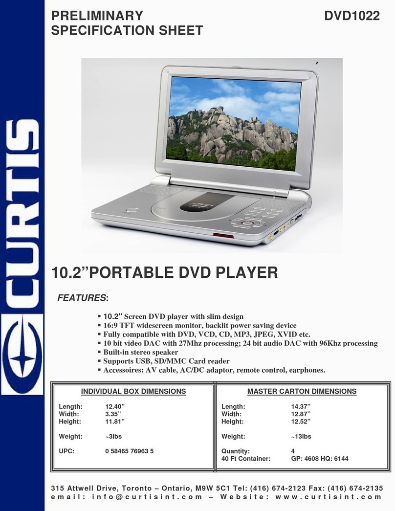 Curtis DVD1022 Preliminary specification sheet