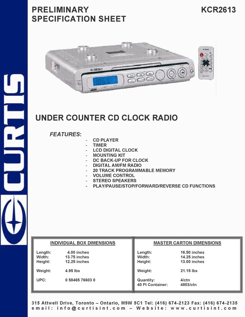 Curtis KCR2613 User manual Curtis KCR2613 User manual