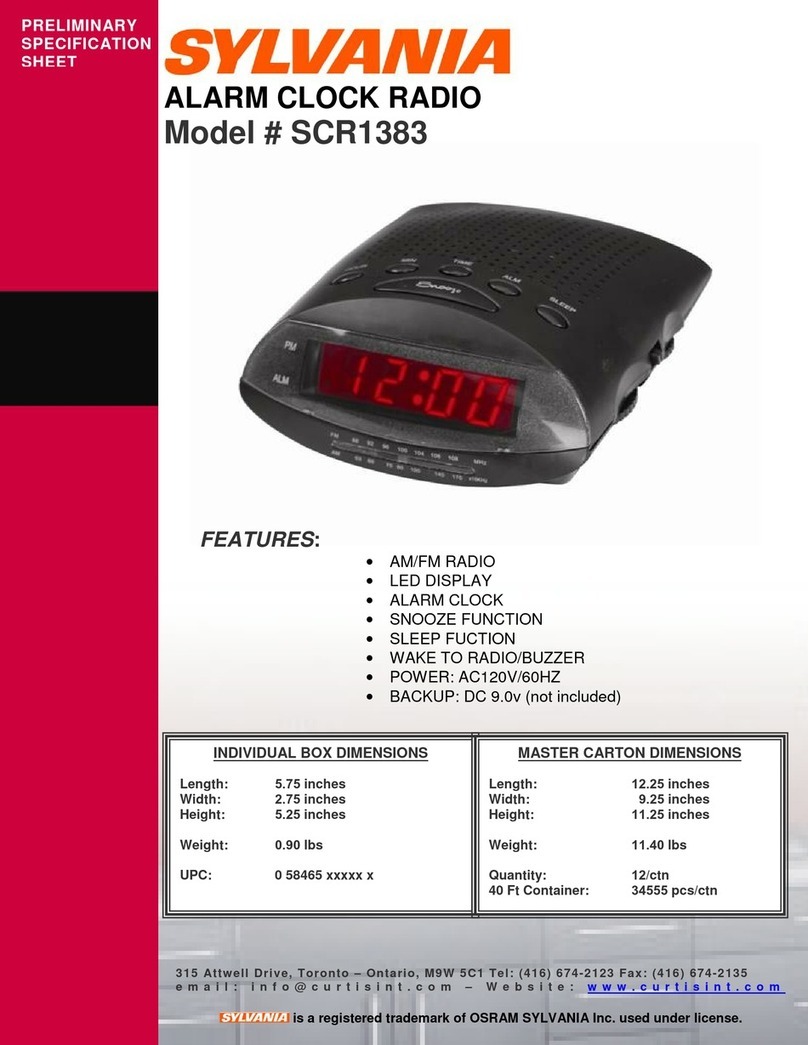 Sylvania SCR1383 Specification sheet