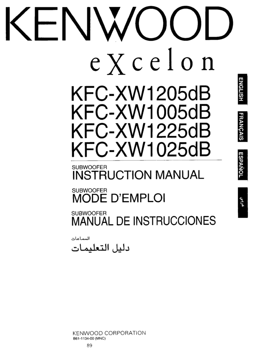 Kenwood Excelon KFC-XW1205dB User manual