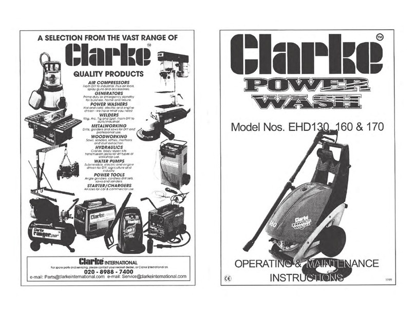 Clarke Power Wash EHD130 Installation and operation manual