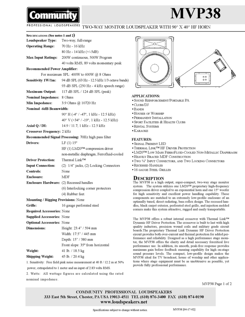 Community MVP38 Specifications