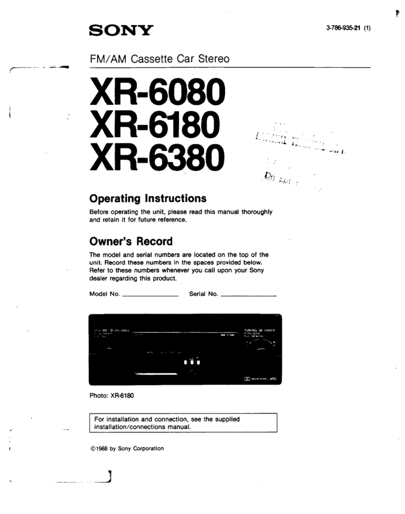 Sony XR-6080 User manual