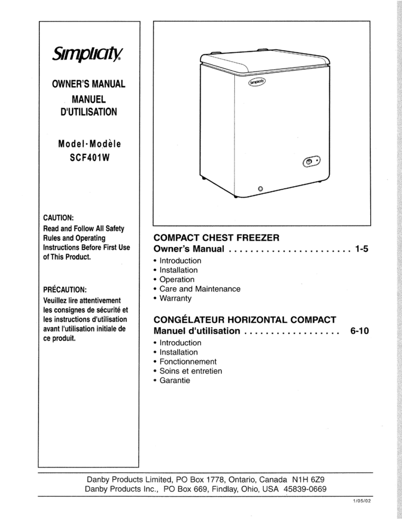 Simplicity Simplicity SCF401W owner's manual