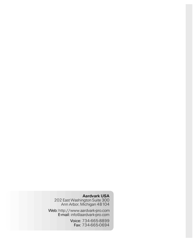 Aardvark Direct Mix usb3 owner's manual