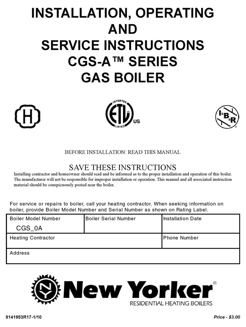 New Yorker CGS-A Series Installation, operating and service instructions New Yorker CGS-A Series Installation, operating and service instructions