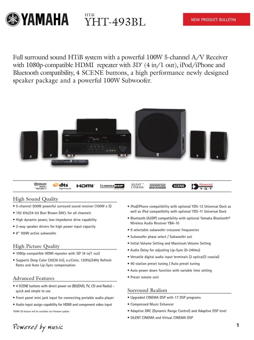 Yamaha YHT-493BL Specifications