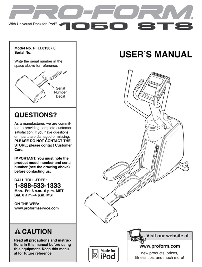 Pro-Form 1050 STS User manual Pro-Form 1050 STS User manual