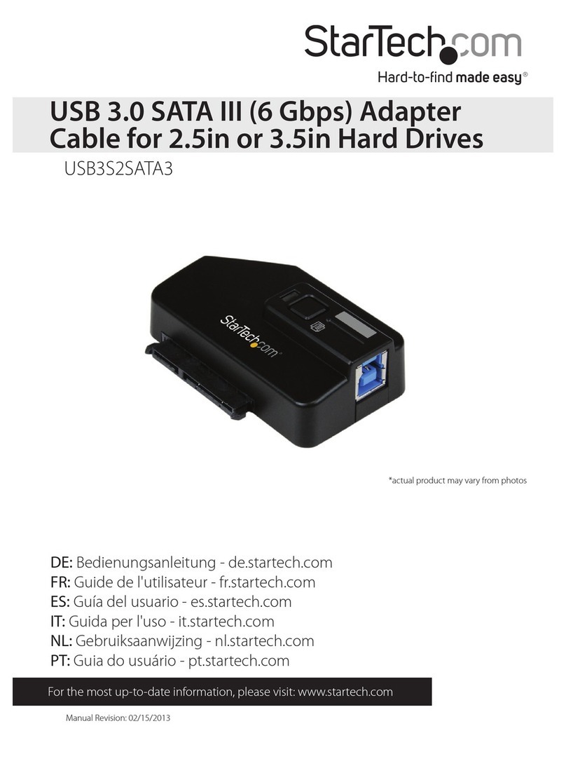 StarTech.com USB3S2SATA3 User manual StarTech.com USB3S2SATA3 User manual