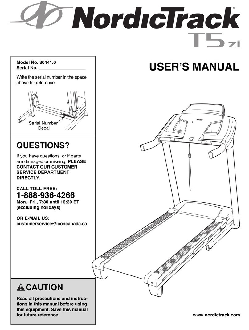 NordicTrack T5 Zi Treadmill user manual