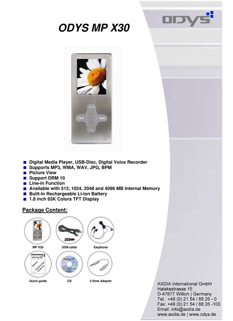 Odys MP-X30 Specifications