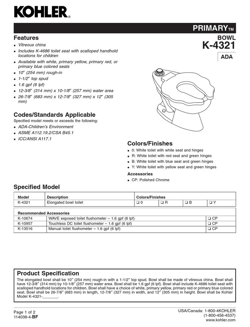 Kohler Primary K-4321 User manual