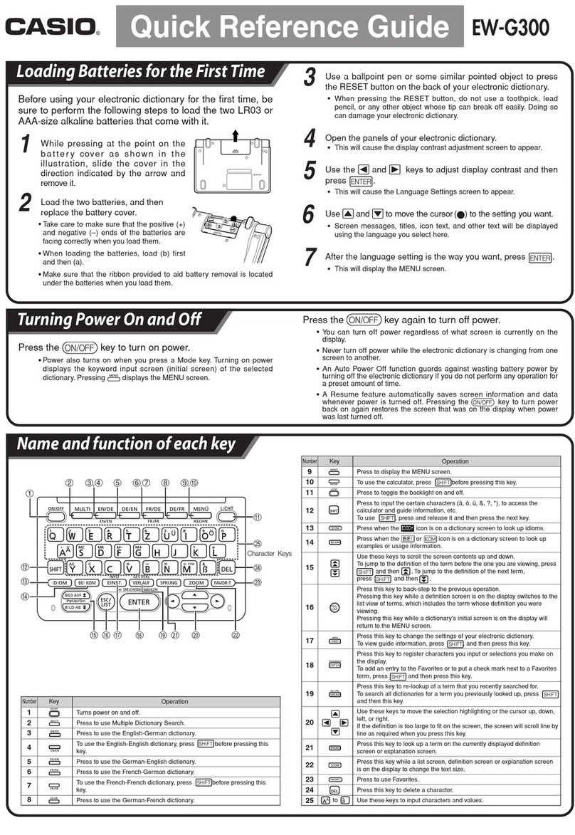 Casio EW-G300 User manual