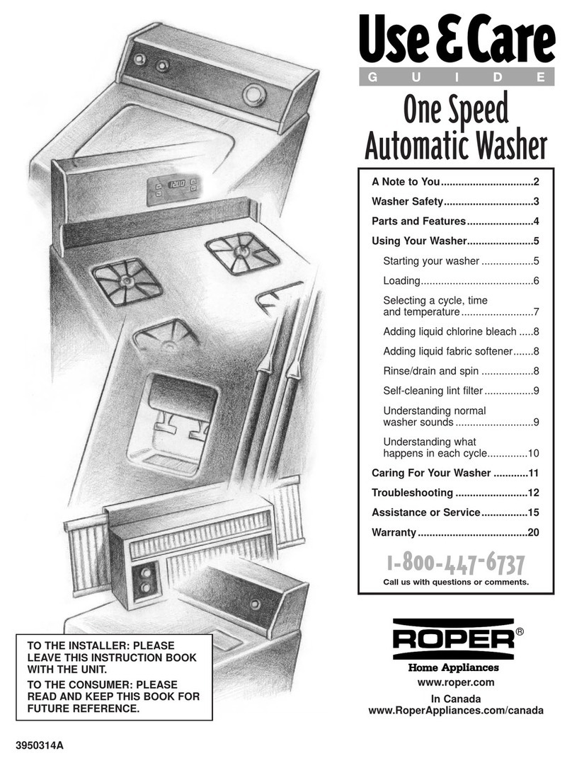 Roper One speed automatic washer Use & care guide