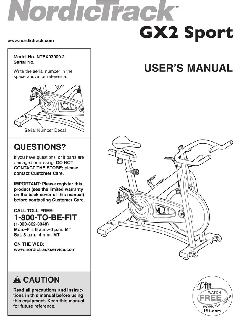 NordicTrack Gx2 Sport Bike User manual