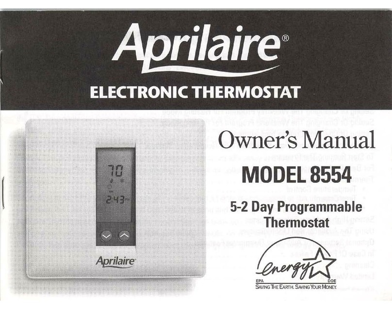 Aprilaire 8554 owner's manual