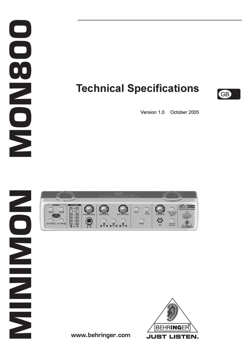 Behringer Minimon Mon800 User manual